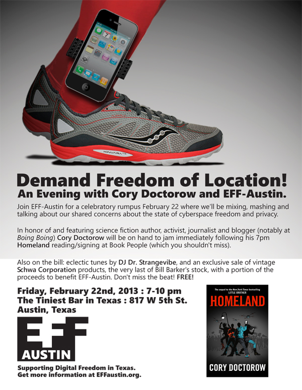 An evening with Cory Doctorow and EFF-Austin