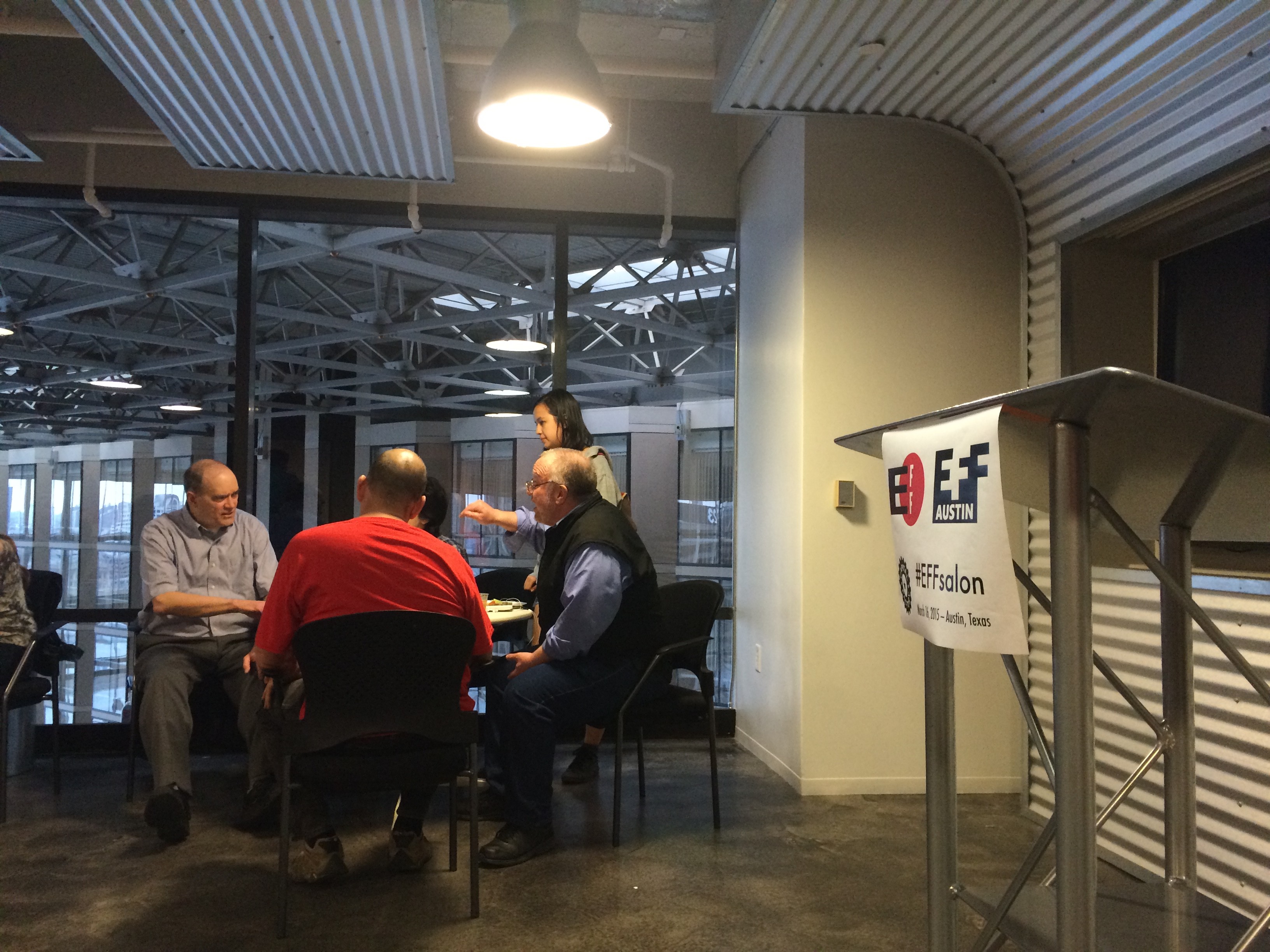 Bill Binney speaks with Scott Henson and Mike Godwin at #EFFSalon