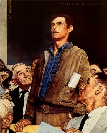 "Freedom of Speech" by Norman Rockwell (1943)