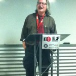 Bruce Sterling gives a lightning talk at #EFFSalon